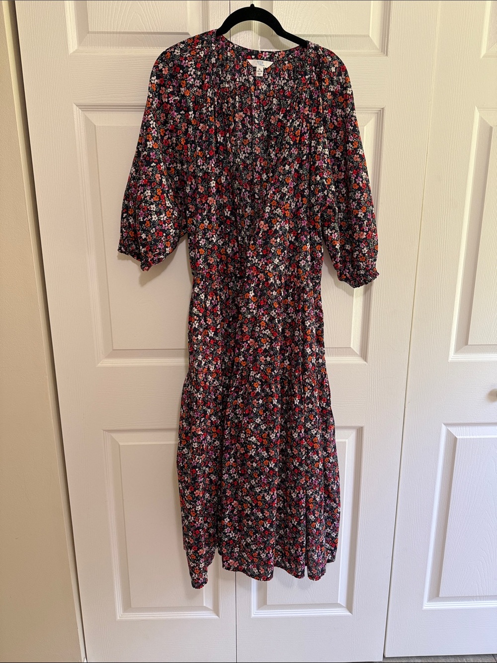 Time and Tru Black Floral Maxi Dress